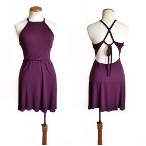 Kendall & Kylie Purple Tie Back Fit and Flare Dress